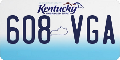 KY license plate 608VGA