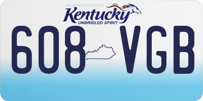 KY license plate 608VGB