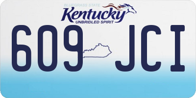 KY license plate 609JCI