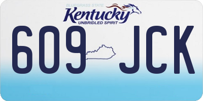 KY license plate 609JCK