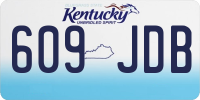 KY license plate 609JDB
