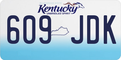 KY license plate 609JDK