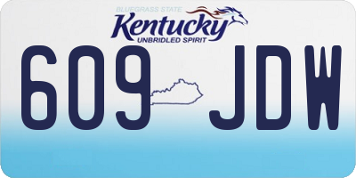KY license plate 609JDW