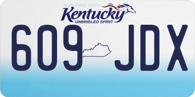 KY license plate 609JDX