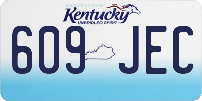 KY license plate 609JEC