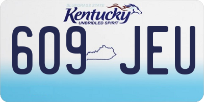 KY license plate 609JEU