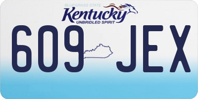 KY license plate 609JEX