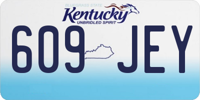 KY license plate 609JEY