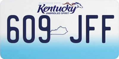 KY license plate 609JFF