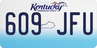 KY license plate 609JFU