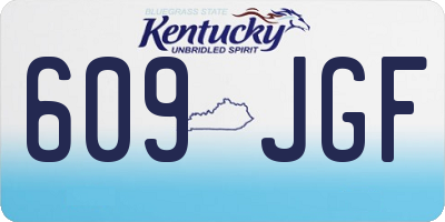 KY license plate 609JGF