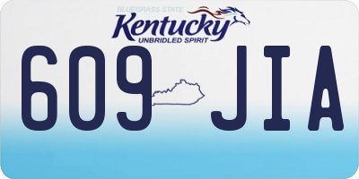 KY license plate 609JIA