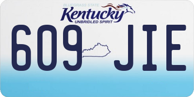 KY license plate 609JIE
