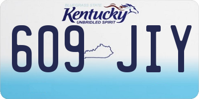 KY license plate 609JIY