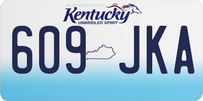 KY license plate 609JKA