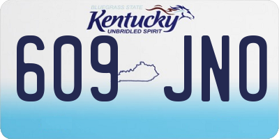 KY license plate 609JNO