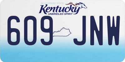 KY license plate 609JNW