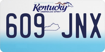 KY license plate 609JNX