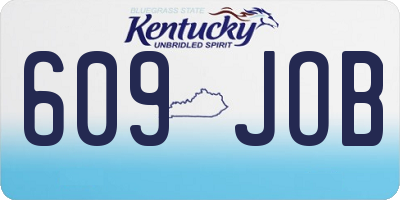 KY license plate 609JOB
