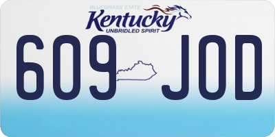 KY license plate 609JOD