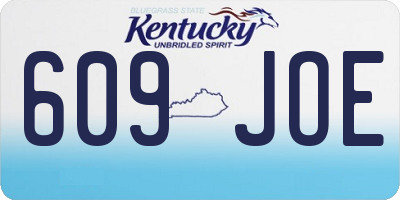 KY license plate 609JOE