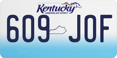 KY license plate 609JOF
