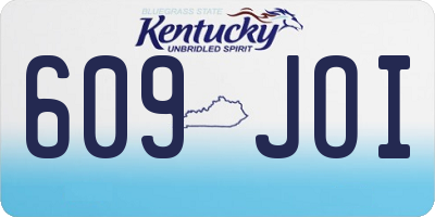 KY license plate 609JOI