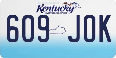 KY license plate 609JOK