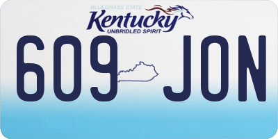 KY license plate 609JON
