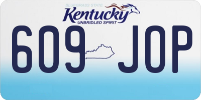 KY license plate 609JOP