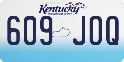 KY license plate 609JOQ