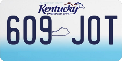 KY license plate 609JOT