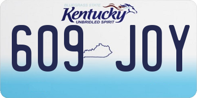 KY license plate 609JOY