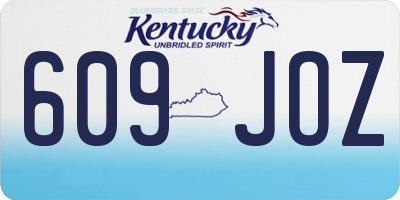 KY license plate 609JOZ