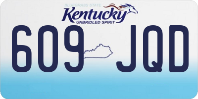 KY license plate 609JQD