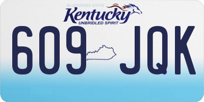 KY license plate 609JQK