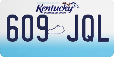 KY license plate 609JQL