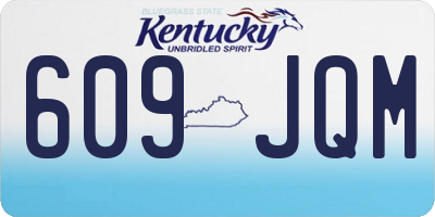 KY license plate 609JQM
