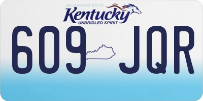 KY license plate 609JQR
