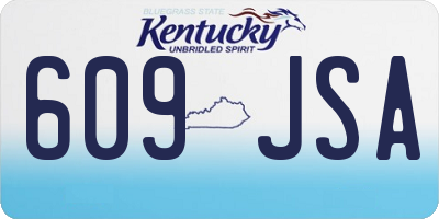 KY license plate 609JSA