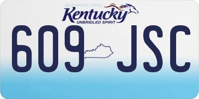 KY license plate 609JSC