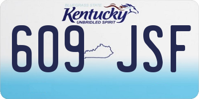 KY license plate 609JSF