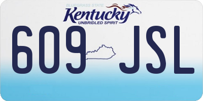 KY license plate 609JSL