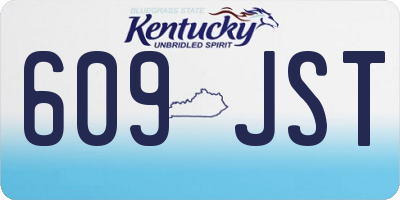 KY license plate 609JST