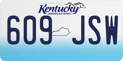 KY license plate 609JSW