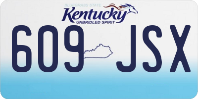 KY license plate 609JSX