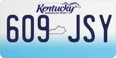 KY license plate 609JSY