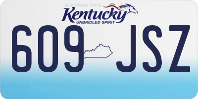 KY license plate 609JSZ