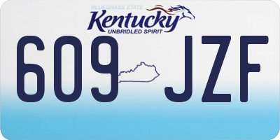 KY license plate 609JZF