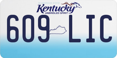 KY license plate 609LIC